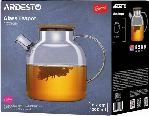 Фото: Заварник Ardesto Gemini 1500ml Clear (AR3015GBM) № 6 | KTC