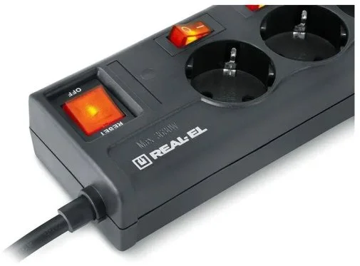 Фото: Мережевий фільтр Real-EL RS-6 Extra 6/5m Black (EL122300003) № 11 | KTC