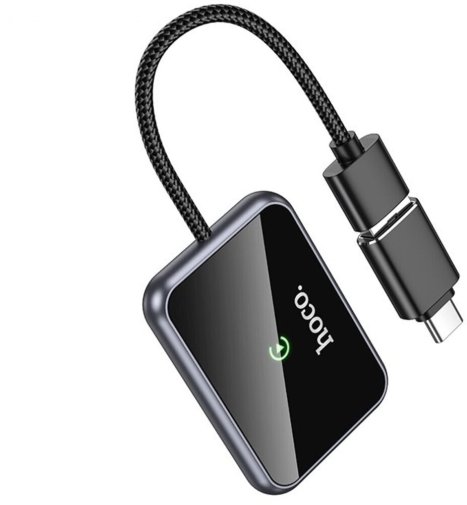 Адаптер Hoco HU1 Way car wireless CarPlay adapter Metal Gray (6942007623674)