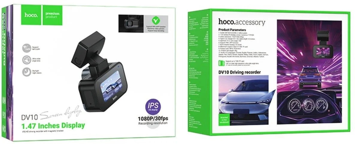 Фото: Відеореєстратор Hoco DV10 mini screen dashcam Black (6942007638630) № 16 | KTC