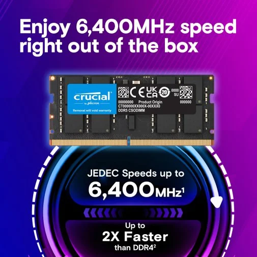 Фото: Оперативна пам’ять Crucial CSODIMM DDR5 1x32GB (CT32G64C52CS5) № 9 | KTC
