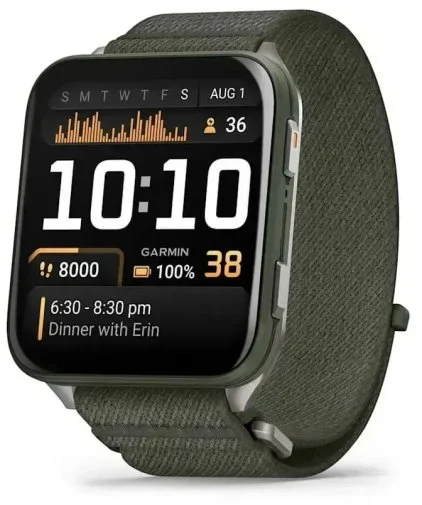 Фото: Смарт годинник Garmin Venu X1 Moss with Titanium Caseback and Moss ComfortFit Nylon Band (010-02980-03) № 11 | KTC
