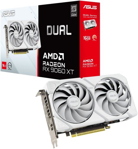Відеокарта ASUS Dual Radeon RX 9060 XT 16GB GDDR6 White Edition (DUAL-RX9060XT-16G-WHITE)