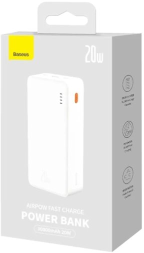 Батарея універсальна Baseus Airpow 30000mAh Overseas Edition 20W White (PPQD090102)