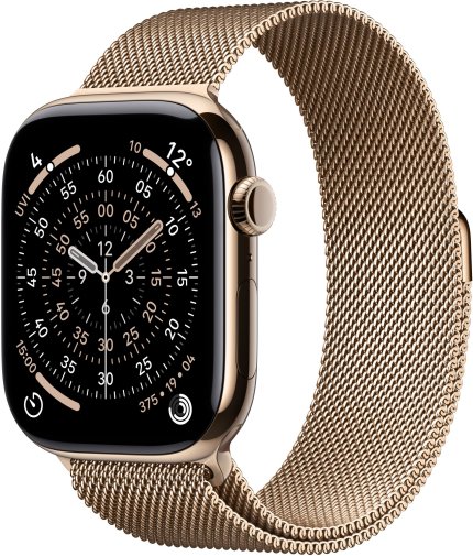 Смарт годинник Apple Watch 11 GPS LTE 42mm - Gold Titanium Case with Gold Milanese Loop (MF8Y4)