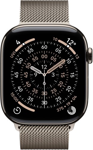 Смарт годинник Apple Watch 11 GPS LTE 46mm - Natural Titanium Case with Natural Milanese Loop - M/L (MFD04)