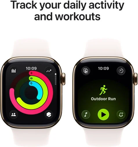 Фото: Смарт годинник Apple Watch 11 GPS LTE 46mm - Gold Titanium Case with Light Blush Sport Band - M/L (MFD64) № 13 | KTC