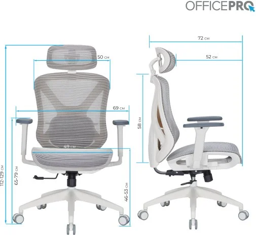 Фото: Крісло OfficePro Atlas OC630-W-LG-LG White/Light Gray № 24 | KTC