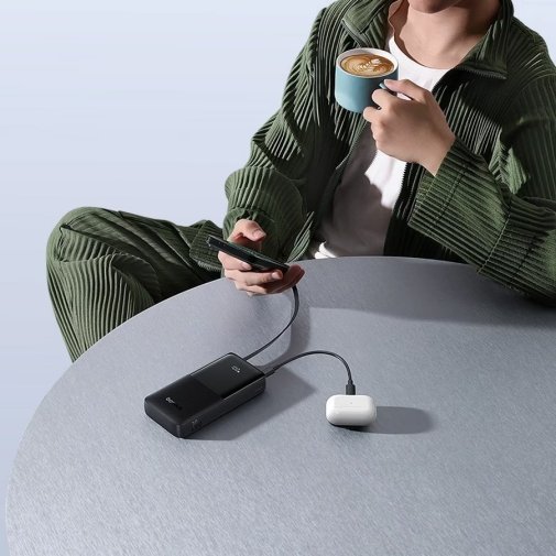 Батарея універсальна Baseus Bipow 10000mAh 20W with Built-in USB-C Cable