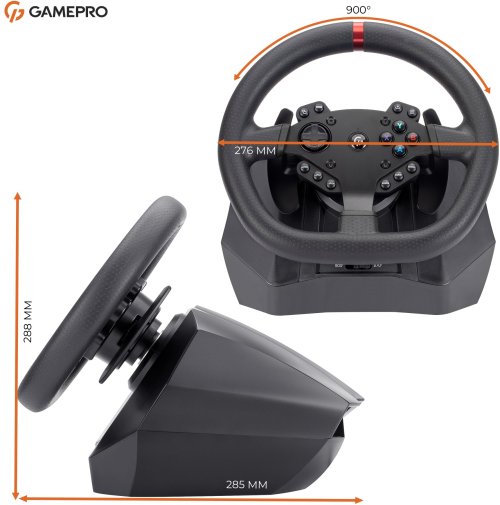 Кермо GamePro RW575PM з педалями та коробкою передач для PC/Xbox One/Switch/PS3/PS4