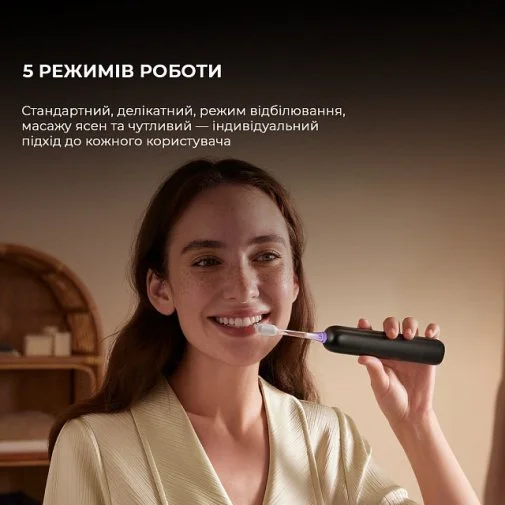 Фото: Електрична зубна щітка Mova Fresh Pro Black + Travel case (ATB15A-BK) № 20 | KTC