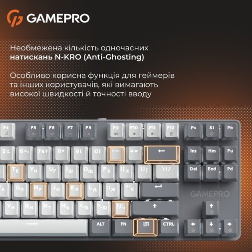 Клавіатура, GamePro Genesis Metallic MK110G Red Switches USB ( Gaming )