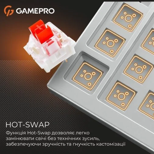 Фото: Клавіатура GamePro Genesis Joker MK124G Red Switches USB Gray № 32 | KTC