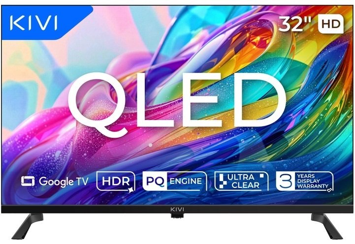Телевізор QLED Kivi 32H820KB (Google TV, Wi-Fi, 1366x768)