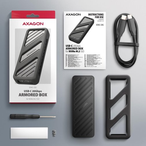 Кишеня зовнішня Axagon EEM2-20G Black