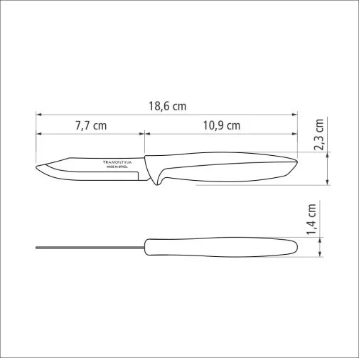 Фото: Ніж кухонний для овочів Tramontina PLENUS 7.6cm Light Gray (23420/133) № 8 | KTC