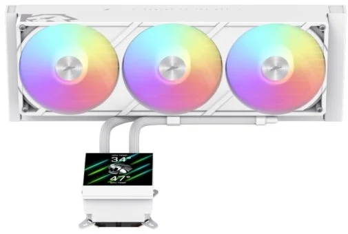 Фото: Система рідинного охолодження Gamemax GLACIER 360 LCD WH № 12 | KTC