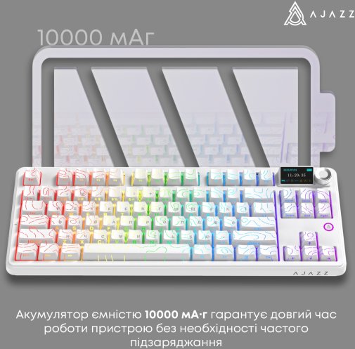 Клавіатура Ajazz AK870 V2 Maillard Switch Side Contour WL/BT/USB