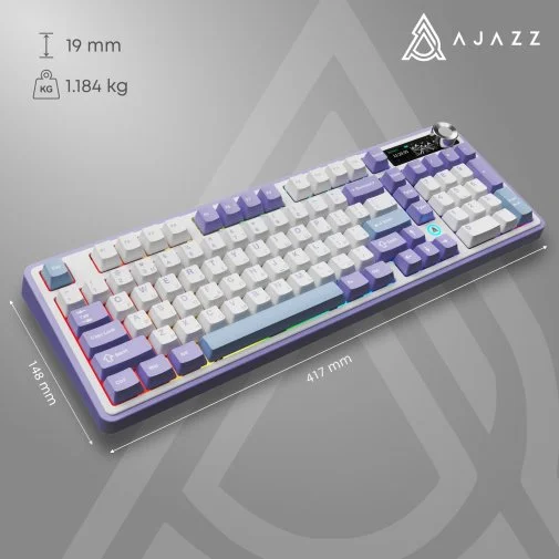 Фото: Клавіатура Ajazz AK980 V2 Gift Switch V2 WL/BT/USB Purple/White/Blue (AK980-V2-G-PWB) № 32 | KTC