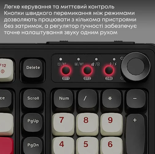 Фото: Клавіатура Ajazz AF98 Plus USB/WL/BT Black/White/Red (AF98-PLUS-BSR) № 26 | KTC