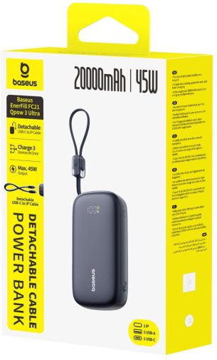 Батарея універсальна Baseus EnerFill FC21 Qpow3 Ultra Digital 20000mAh 45W Black (E0027P00)