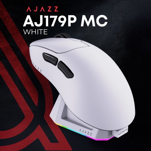 Мишка, Ajazz AJ179P MC WL/BT/USB, White ( Gaming )