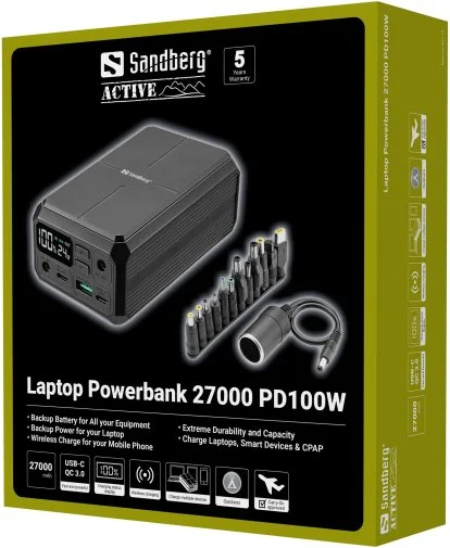 Фото: Батарея універсальна Sandberg Laptop Powerbank 27000mAh 100W (421-13) № 16 | KTC