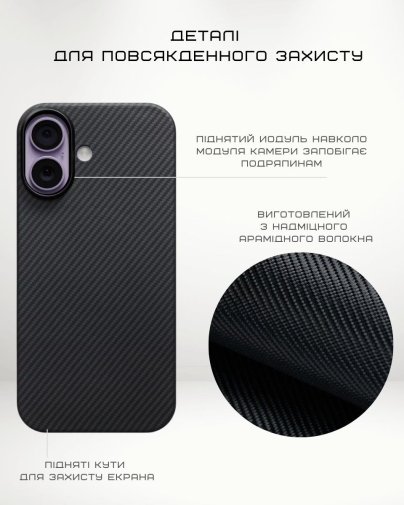 Чохол Pitaka for Apple iPhone 17 - Ultra-Slim Twill Black/Grey (KI1701)