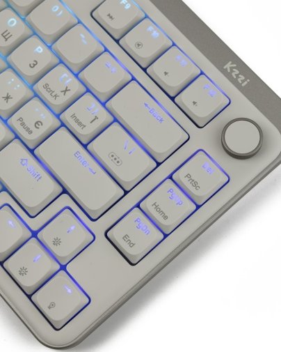 Клавіатура компактна KZZI I75 Red Switch WL/BT/USB Grey (6977534870635)