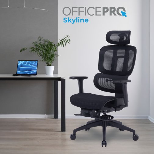 Крісло OfficePro Skyline Footrest OC750 Black (OC750-B-B-B)