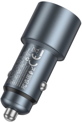 Автомобільний зарядний пристрій Hoco Z60 Bloom 48W Metal Gray (6942007642095)