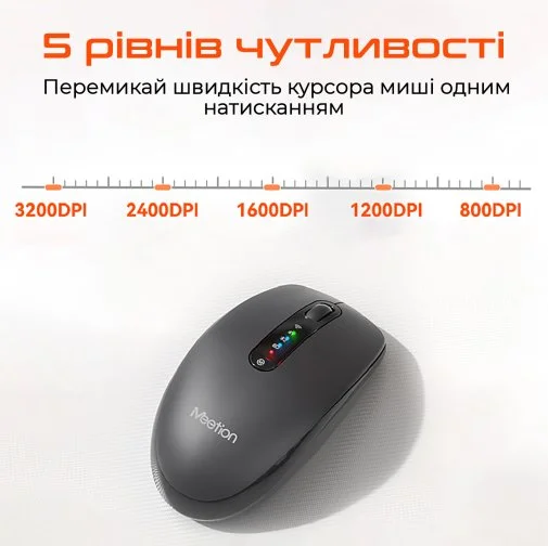 Фото: Миша Meetion BTM100R Wireless Black/Steel Gray (MT-BTM100R-A) № 11 | KTC