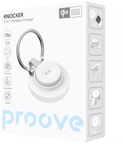 Бездротовий зарядний пристрій Proove Knocker 2in1 Qi2, White