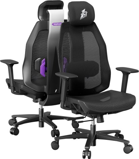Крісло 1stPlayer Ergo Aero Black/Purple (ERGO-AR-BK)