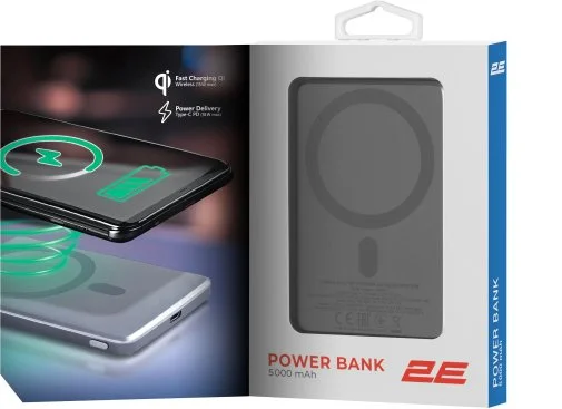 Фото: Батарея універсальна 2E Slim Wireless QI 5000mAh 20W Grey (2E-PB0515-GREY) № 22 | KTC