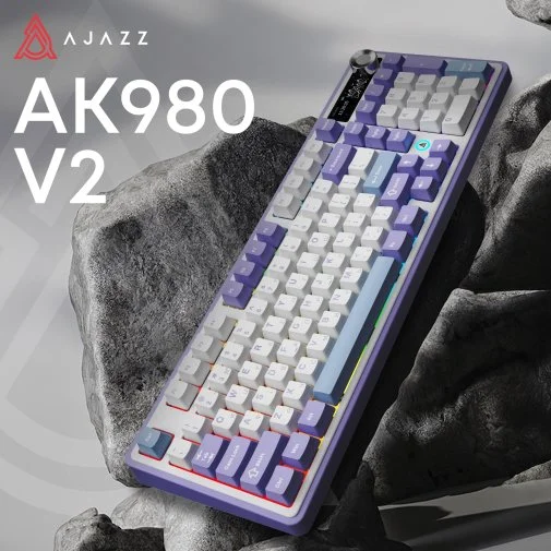 Фото: Клавіатура Ajazz AK980 V2 Maillard Switch WL/BT/USB White (AK980-V2-M-PWB) № 22 | KTC
