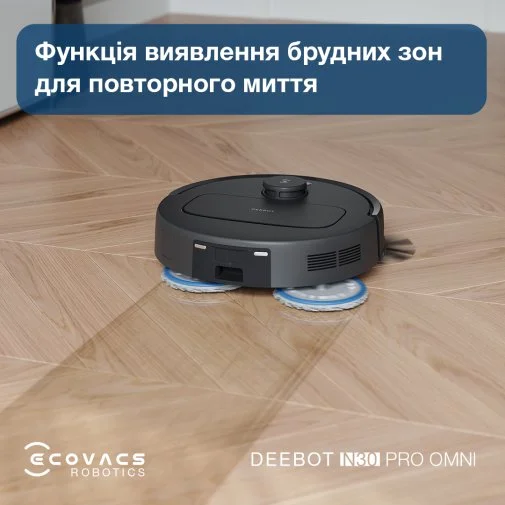 Фото: Робот-пилосос ECOVACS DEEBOT N30 Pro Omni Black (YDLX11-1 BLACK) № 29 | KTC