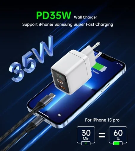 Фото: Зарядний пристрій Choetech PD6052 35W White (PD6052-EU-WH) № 13 | KTC