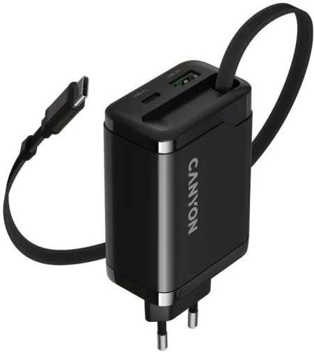 Зарядний пристрій Canyon OnCharge 65RC GaN 65W Black (CNS-CURC65ACB)