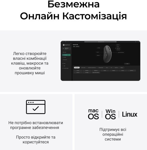 Миша Keychron M3 PixArt PAW3950 WL/BT/USB Black (M3-A23)