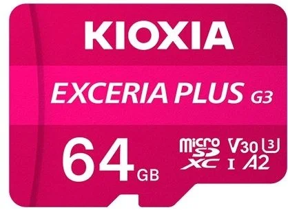 Фото: FLASH пам'ять Kioxia Exceria Plus G3 Class 10 UHS-I U3 V30 A2 Micro SDXC 64GB (LMPL3M064GG2) № 3 | KTC