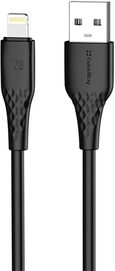 Фото: Кабель ColorWay 3A AM / Lightning 2m Black (CW-CBUL095-BK) № 8 | KTC