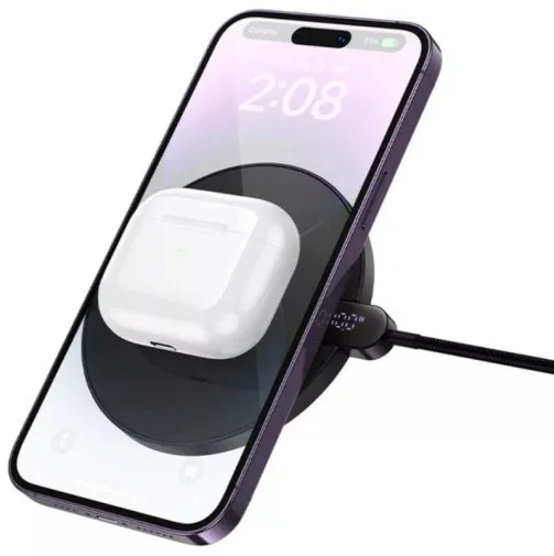 Фото: Бездротовий зарядний пристрій Hoco CW62 Peak Desktop Wireless Fast Charger 15W Black (6942007654517) № 10 | KTC