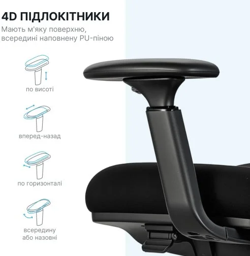 Фото: Крісло OfficePro FlexCore OC120B Black № 30 | KTC