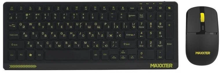 Фото: Комплект клавіатура+миша Maxxter KMS-WCM-04B-UA Wireless Black № 8 | KTC
