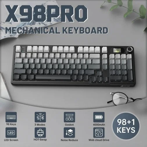 Фото: Клавіатура Attack Shark X98 Pro WL/BT/USB Moonlit Night (X98PROMN_AS) № 13 | KTC
