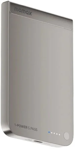 Фото: Батарея універсальна Momax 1-Power S.Pass 5000mAh 20W / Qi 15W Titanium (IP161Q2L) № 16 | KTC
