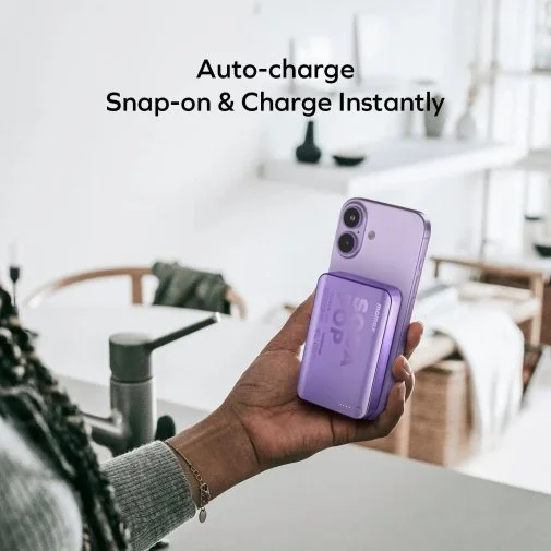 Фото: Батарея універсальна Momax 1-Power Pass 10000mAh 20W / Qi 15W Purple (IP166U) № 29 | KTC