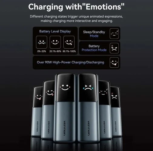 Фото: Батарея універсальна Vention FKGI0 27000mAh 200W Silver Built-in USB-C № 14 | KTC