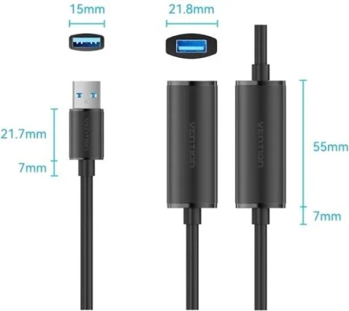 Фото: Кабель Vention USB 3.0 AM / AF 5m Active Black (CBMBJ) № 8 | KTC